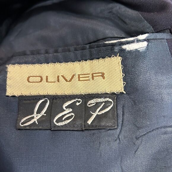 Oliver Navy Wool Two Button Classic Blazer Jacket Size 42R - Picture 9 of 16